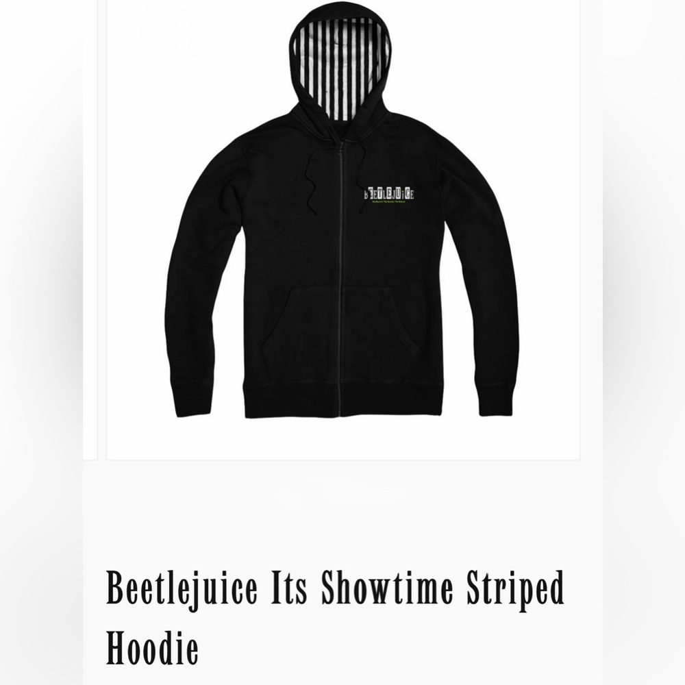 Beetlejuice Showtime Striped Hoodie